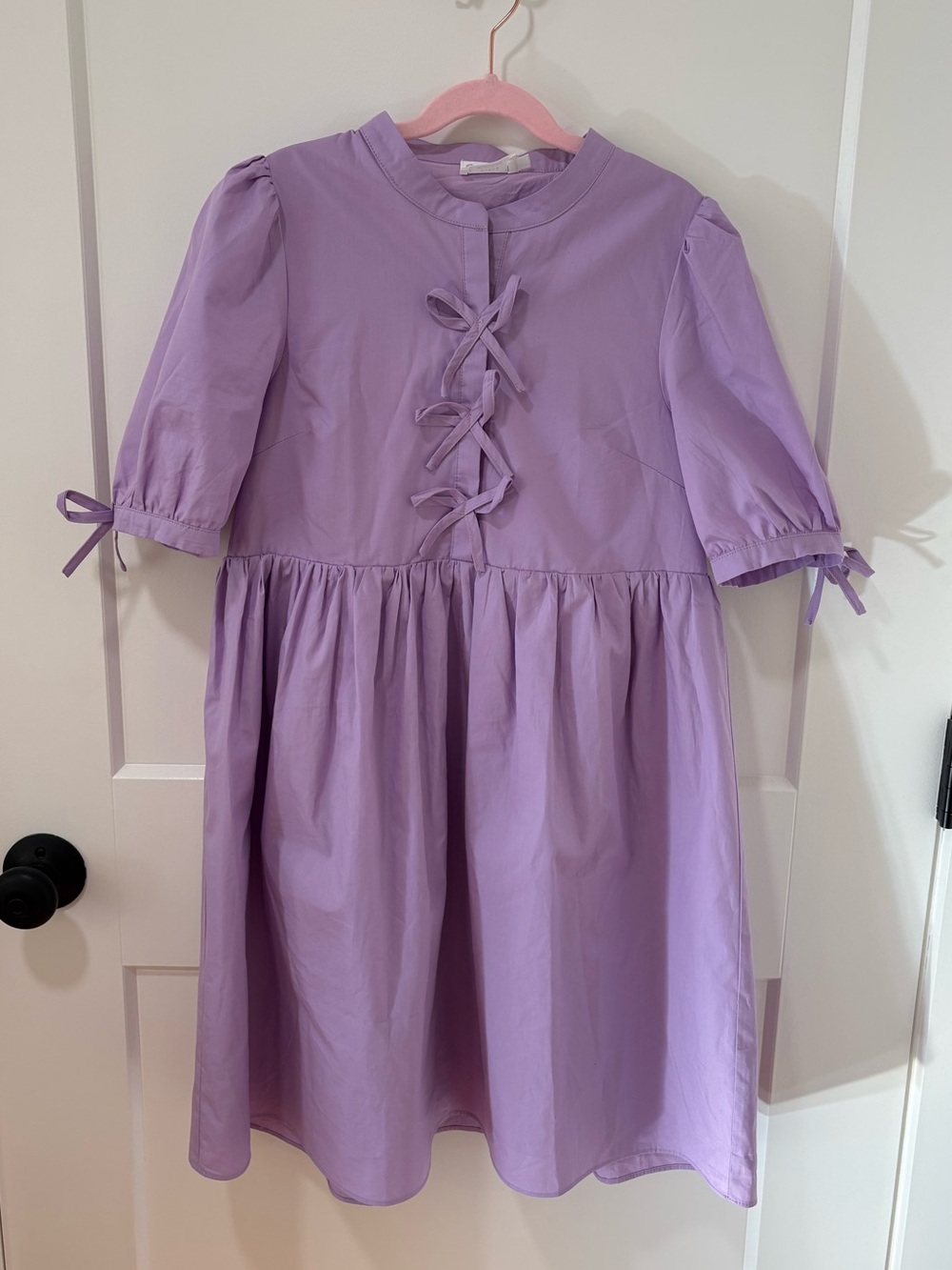 Shop the Mint Girls Audrey Lavender Bow-Front Dress